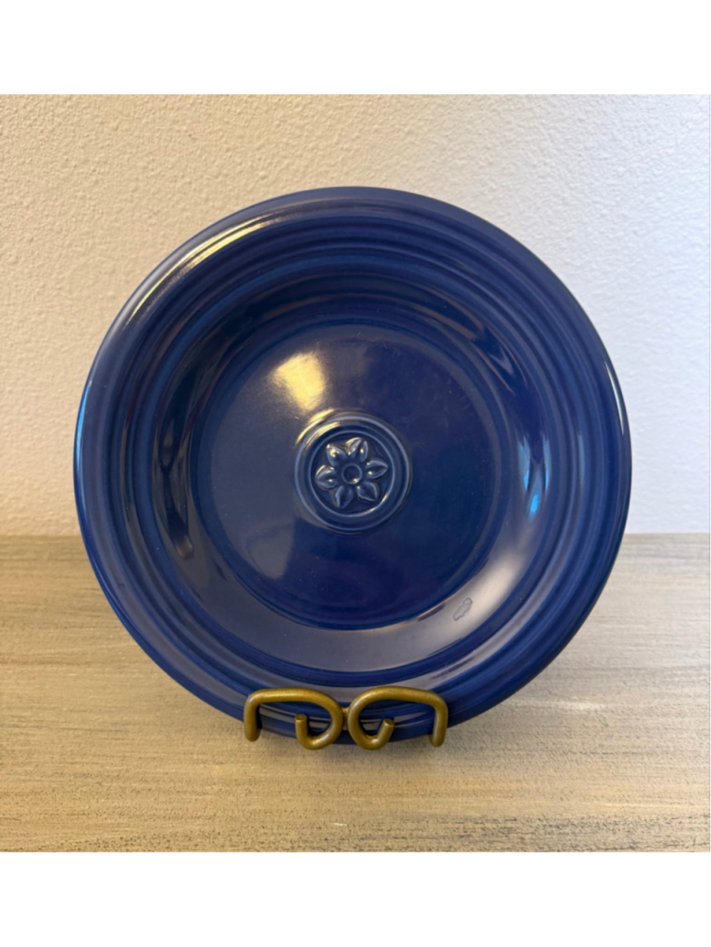 Vintage Oneida Petals Cobalt Blue Bell 8" Salad Plate Pristine Condition